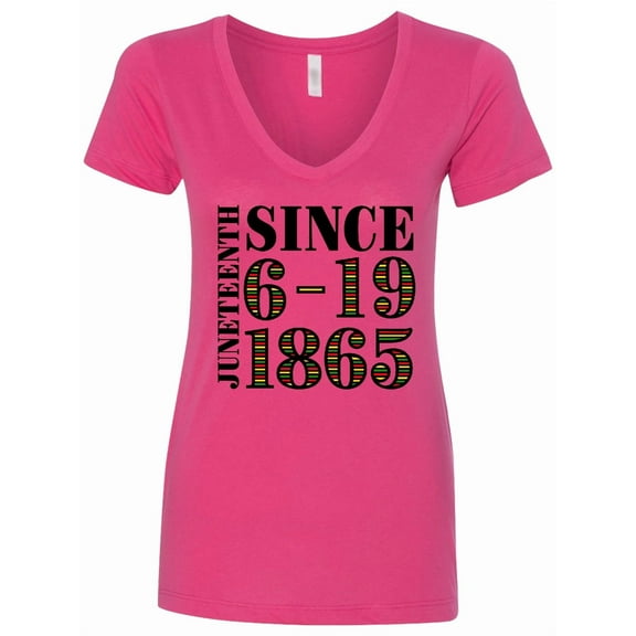 Inktastic Juneteenth Since 6-19-1865 Women's V-Neck T-Shirt