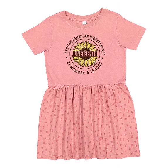 Inktastic Juneteenth Sunflower Design Girls Toddler Dress