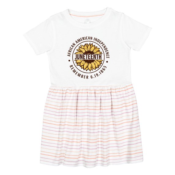 Inktastic Juneteenth Sunflower Design Girls Toddler Dress