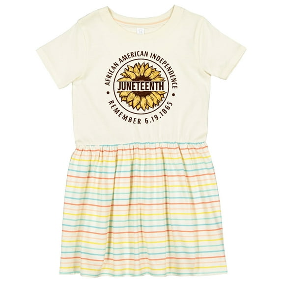 Inktastic Juneteenth Sunflower Design Girls Toddler Dress