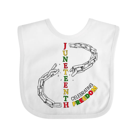 Inktastic Juneteenth-celebrating Freedom Breaking Chains Boys or Girls Baby Bib