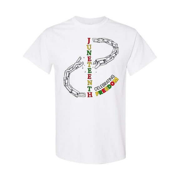 Inktastic Juneteenth-celebrating Freedom Breaking Chains T-Shirt