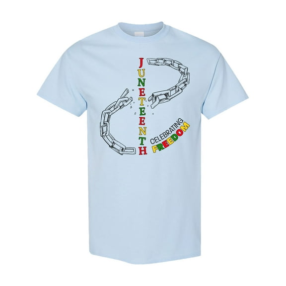 Inktastic Juneteenth-celebrating Freedom Breaking Chains T-Shirt