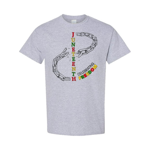 Inktastic Juneteenth-celebrating Freedom Breaking Chains T-Shirt