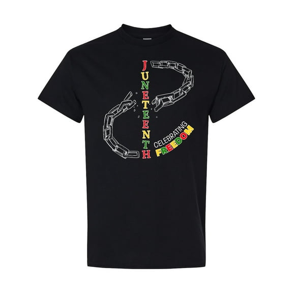 Inktastic Juneteenth-celebrating Freedom Breaking Chains T-Shirt
