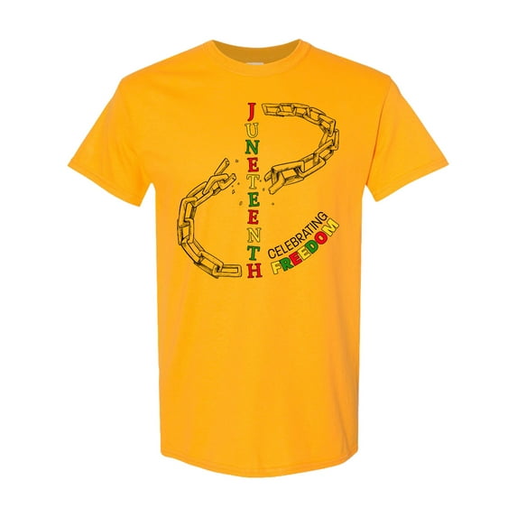 Inktastic Juneteenth-celebrating Freedom Breaking Chains T-Shirt