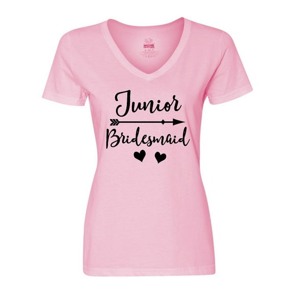 Inktastic Junior Bridesmaid Wedding Bridal Party Gift Women's V-Neck T-Shirt