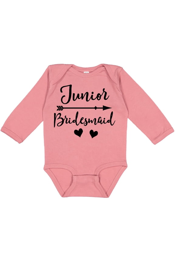 Junior Bridesmaid Wedding Bridal Party Girls Long Sleeve Baby Bodysuit
