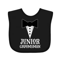Inktastic Junior Groomsman Boys Wedding Party Mock Tux Boys Baby Bib