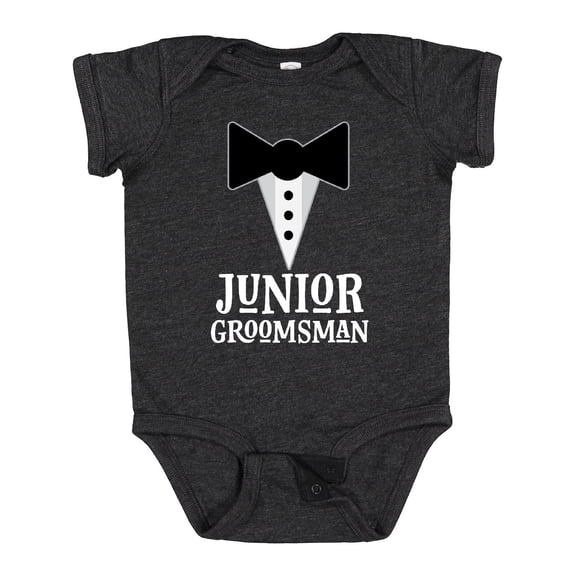Inktastic Junior Groomsman Boys Wedding Party Mock Tux Boys Baby Bodysuit