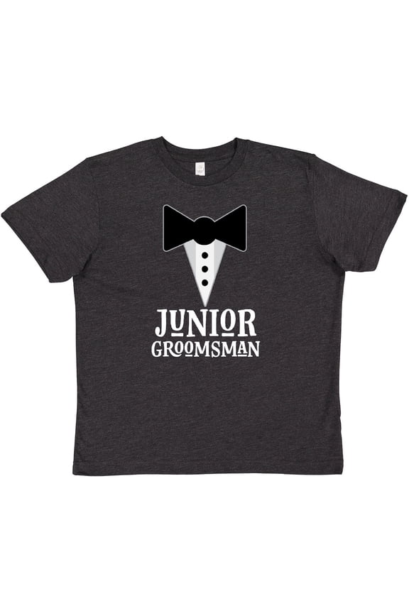 Junior Groomsman Boys Wedding Party Mock Tux Youth T-Shirt