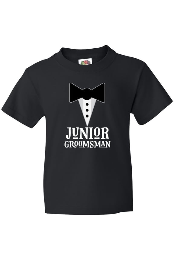 Junior Groomsman Boys Wedding Party Mock Tux Youth T-Shirt