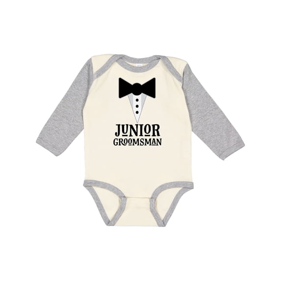Inktastic Junior Groomsman Bridal Party Wedding Boys Long Sleeve Baby Bodysuit