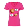 thumbnail image 1 of Inktastic Jupiter and Saturn Space Humor "Sup Saturn", "Sup Jupes" Women's V-Neck T-Shirt, 1 of 5
