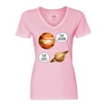 thumbnail image 1 of Inktastic Jupiter and Saturn Space Humor "Sup Saturn", "Sup Jupes" Women's V-Neck T-Shirt, 1 of 5