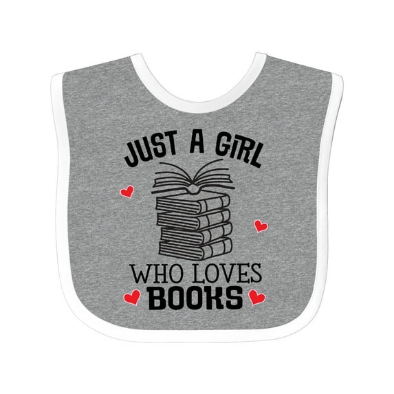 Inktastic Just a Girl Who Loves Books Girls Baby Bib