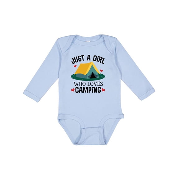 Inktastic Just a Girl Who Loves Camping Girls Long Sleeve Baby Bodysuit