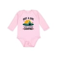 thumbnail image 1 of Inktastic Just a Girl Who Loves Camping Girls Long Sleeve Baby Bodysuit, 1 of 5
