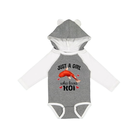Inktastic Just A Girl Who Loves Koi Fish Girls Long Sleeve Baby Bodysuit
