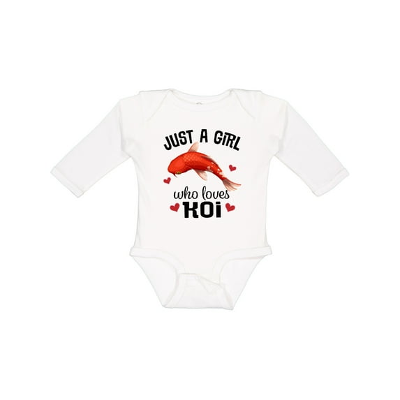 Inktastic Just A Girl Who Loves Koi Fish Girls Long Sleeve Baby Bodysuit