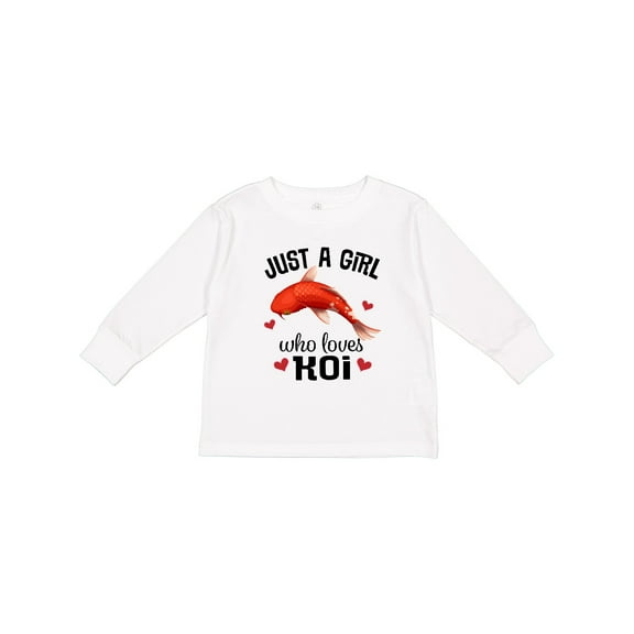 Inktastic Just A Girl Who Loves Koi Fish Girls Long Sleeve Toddler T-Shirt