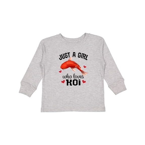 Inktastic Just A Girl Who Loves Koi Fish Girls Long Sleeve Toddler T-Shirt