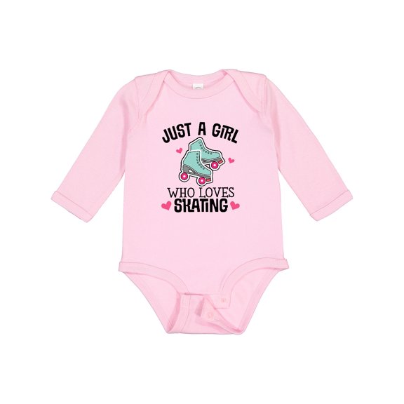 Inktastic Just A Girl Who Loves Skating Girls Long Sleeve Baby Bodysuit