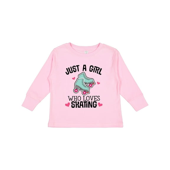 Inktastic Just A Girl Who Loves Skating Girls Long Sleeve Toddler T-Shirt