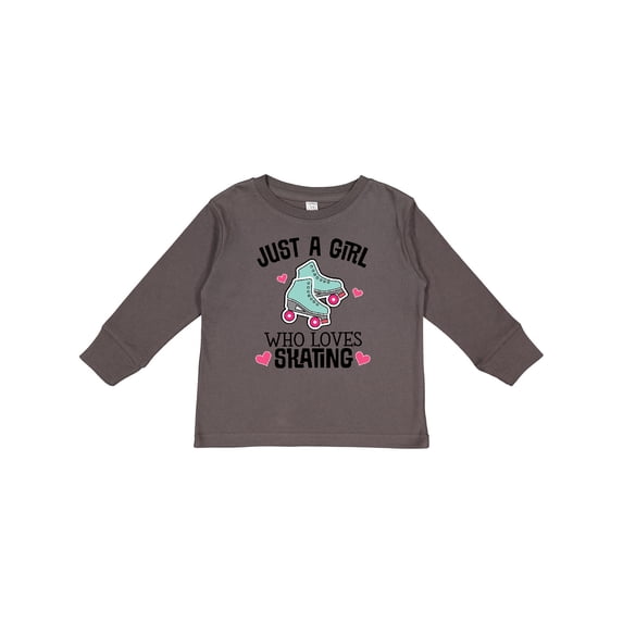 Inktastic Just A Girl Who Loves Skating Girls Long Sleeve Toddler T-Shirt