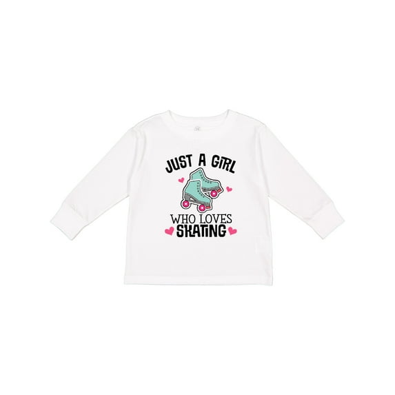 Inktastic Just A Girl Who Loves Skating Girls Long Sleeve Toddler T-Shirt