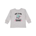 thumbnail image 1 of Inktastic Just A Girl Who Loves Skating Girls Long Sleeve Toddler T-Shirt, 1 of 5
