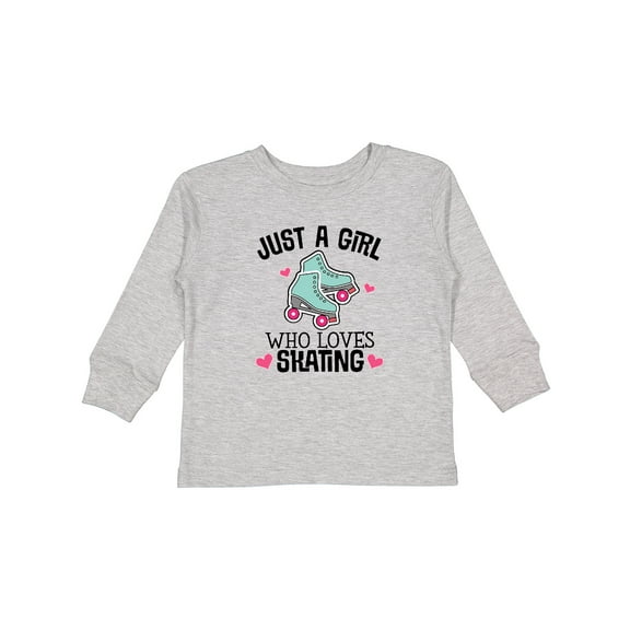 Inktastic Just A Girl Who Loves Skating Girls Long Sleeve Toddler T-Shirt