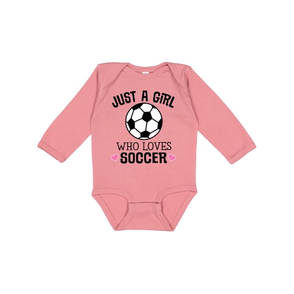 Inktastic Just A Girl Who Loves Soccer Girls Long Sleeve Baby Bodysuit