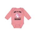 thumbnail image 1 of Inktastic Just A Girl Who Loves Unicorns Girls Long Sleeve Baby Bodysuit, 1 of 5