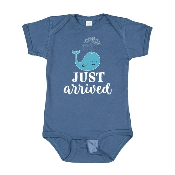 Inktastic Just Arrived Baby Boy Whale Boys Baby Bodysuit