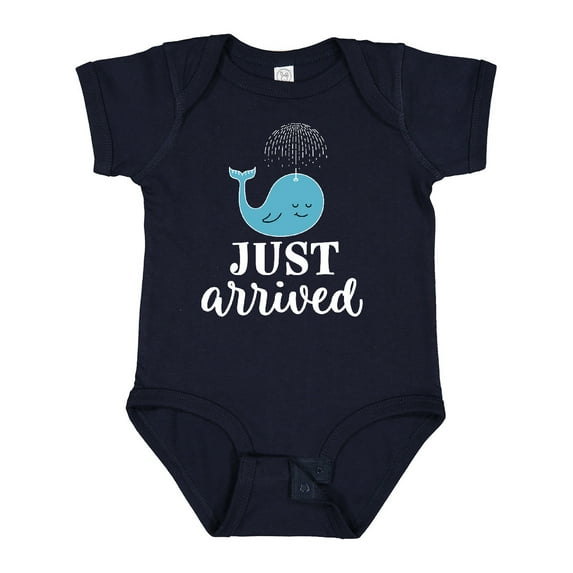 Inktastic Just Arrived Baby Boy Whale Boys Baby Bodysuit