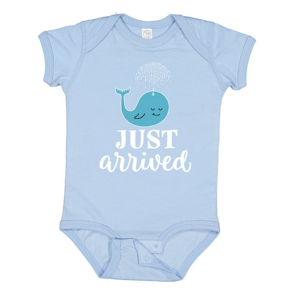 Inktastic Just Arrived Baby Boy Whale Boys Baby Bodysuit
