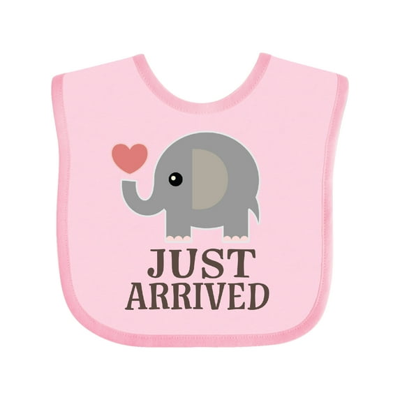 Inktastic Just Arrived Baby Elephant Boys or Girls Baby Bib