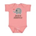 thumbnail image 1 of Inktastic Just Arrived Baby Elephant Boys or Girls Baby Bodysuit, 1 of 5