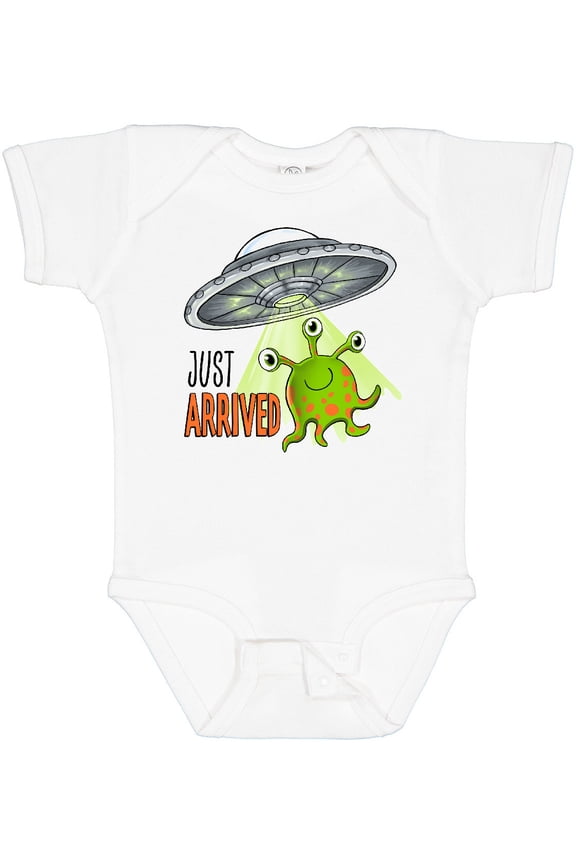 Just Arrived Cute Green Alien Ufo Newborn Baby Boys or Girls Baby Bodysuit