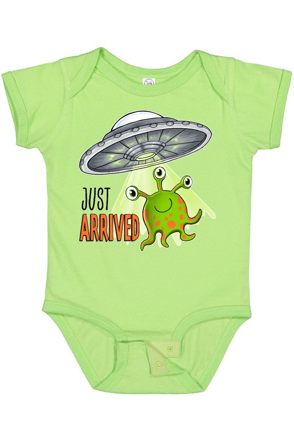 Just Arrived Cute Green Alien Ufo Newborn Baby Boys or Girls Baby Bodysuit