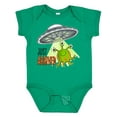 thumbnail image 1 of Inktastic Just Arrived Cute Green Alien Ufo Newborn Baby Boys or Girls Baby Bodysuit, 1 of 5