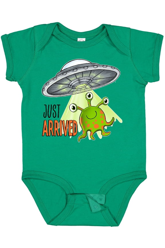 Just Arrived Cute Green Alien Ufo Newborn Baby Boys or Girls Baby Bodysuit