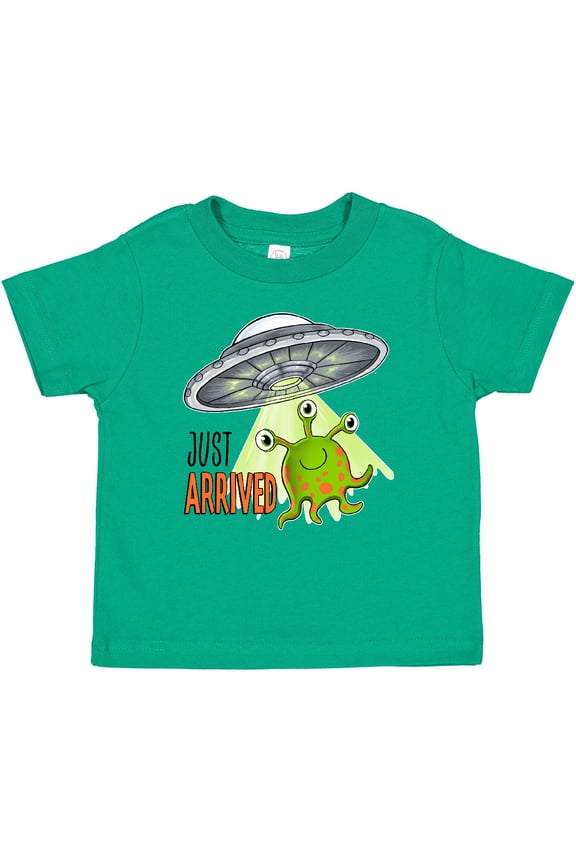 Just Arrived- Cute Green Alien UFO Newborn Baby Boys or Girls Baby T-Shirt