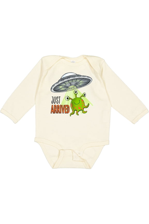 Just Arrived- Cute Green Alien UFO Newborn Baby Boys or Girls Long Sleeve Baby Bodysuit