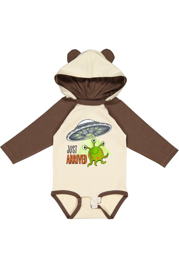 Just Arrived- Cute Green Alien UFO Newborn Baby Boys or Girls Long Sleeve Baby Bodysuit