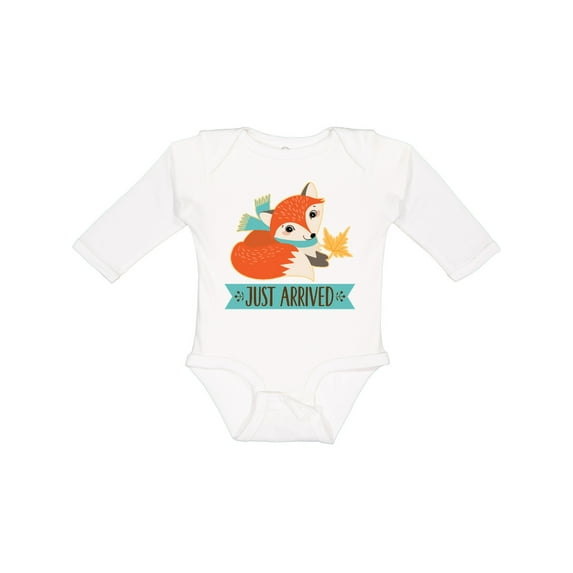 Inktastic Just Arrived Fox New Baby Boys or Girls Long Sleeve Baby Bodysuit