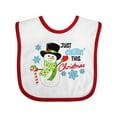 thumbnail image 1 of Inktastic Just Chillin' This Christmas Fun Snowman in Top Hat Boys or Girls Baby Bib, 1 of 4