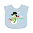 thumbnail image 1 of Inktastic Just Chillin' This Christmas Fun Snowman in Top Hat Boys or Girls Baby Bib, 1 of 4