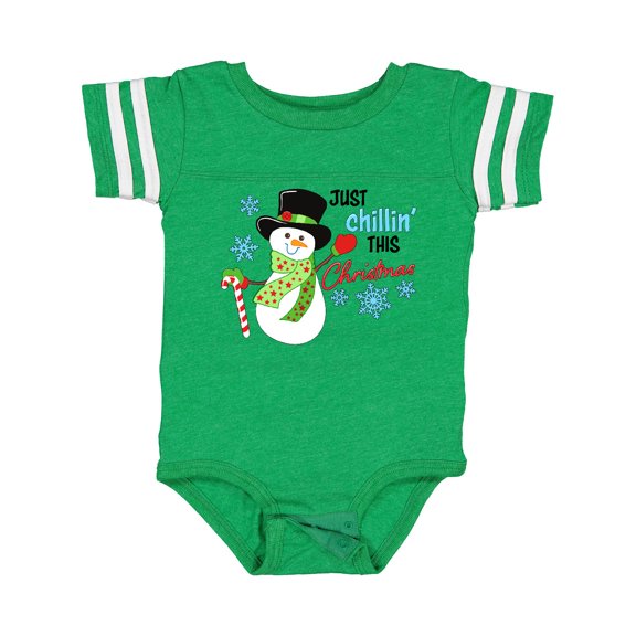 Inktastic Just Chillin' This Christmas Fun Snowman in Top Hat Boys or Girls Baby Bodysuit